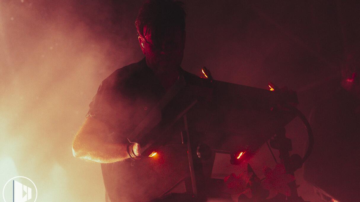 Trentemøller on stage behind his synths